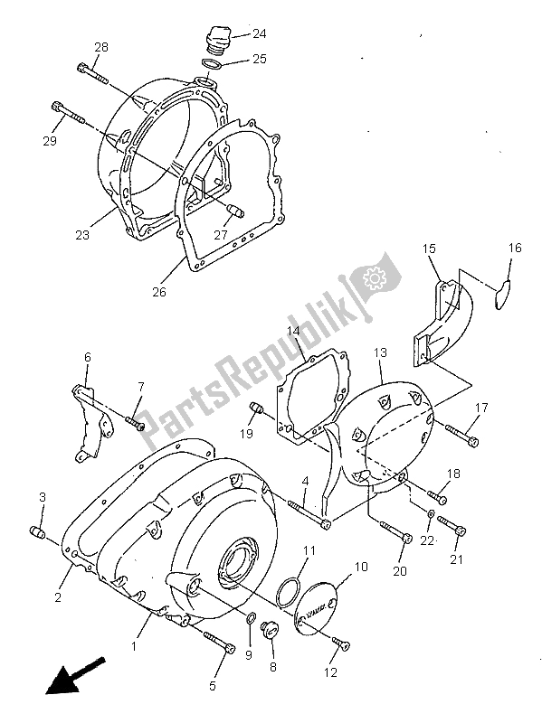 Todas las partes para Tapa Del Cárter 1 de Yamaha XVZ 1300A Royalstar 1999