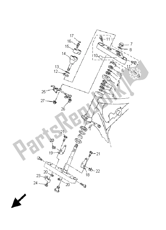 Todas las partes para Direccion de Yamaha XVS 650 Dragstar 2001