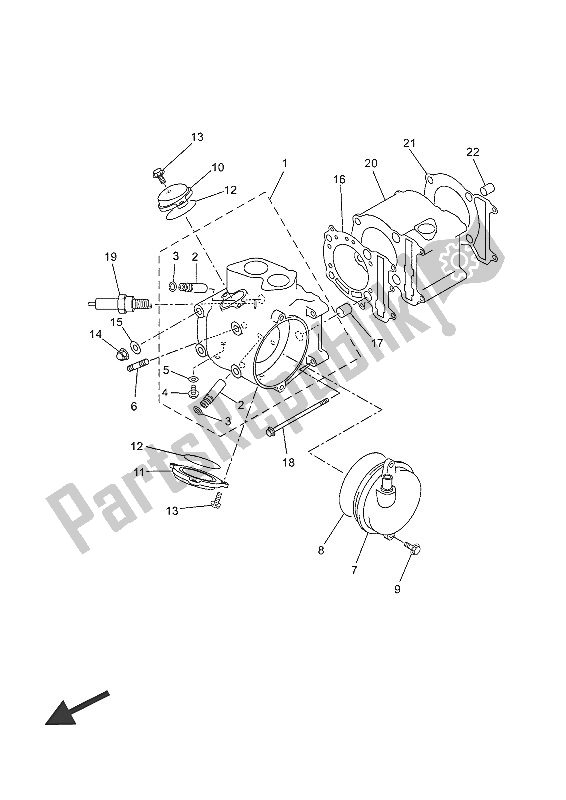 All parts for the Cylinder of the Yamaha YP 250 RA 2016