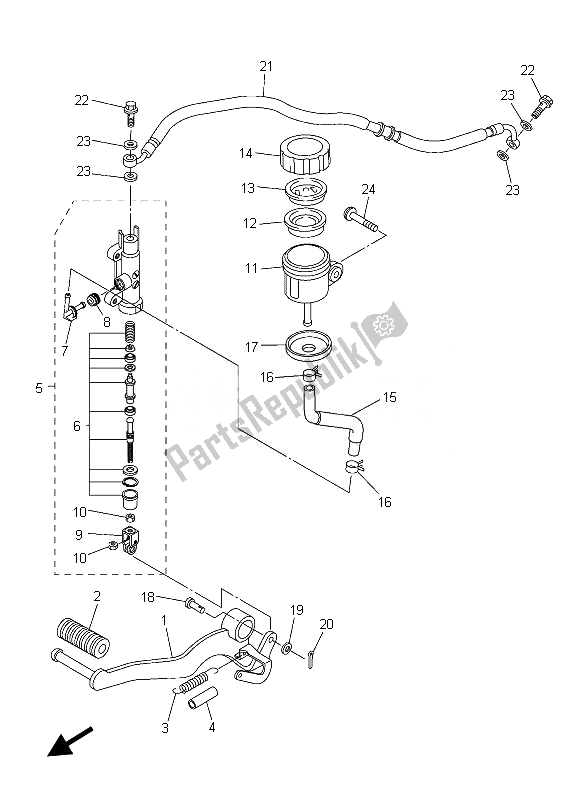 Tutte le parti per il Pompa Freno Posteriore del Yamaha FZ8 S 800 2013