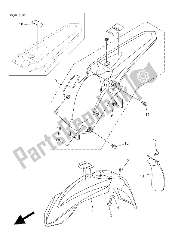 Todas las partes para Defensa de Yamaha YZ 250F 2015