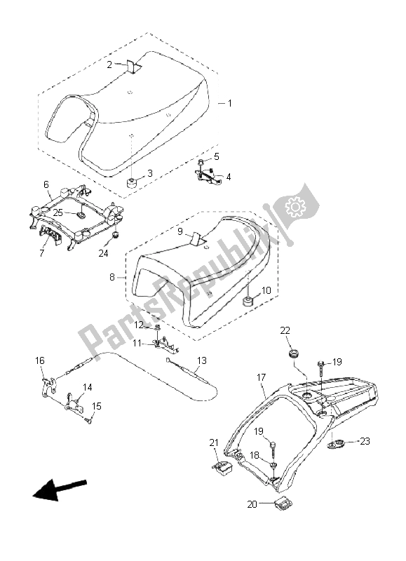 Todas las partes para Asiento de Yamaha FJR 1300A 2006