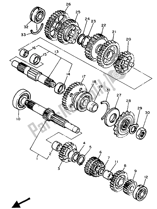 Toutes les pièces pour le Transmission du Yamaha FZR 750R 1990