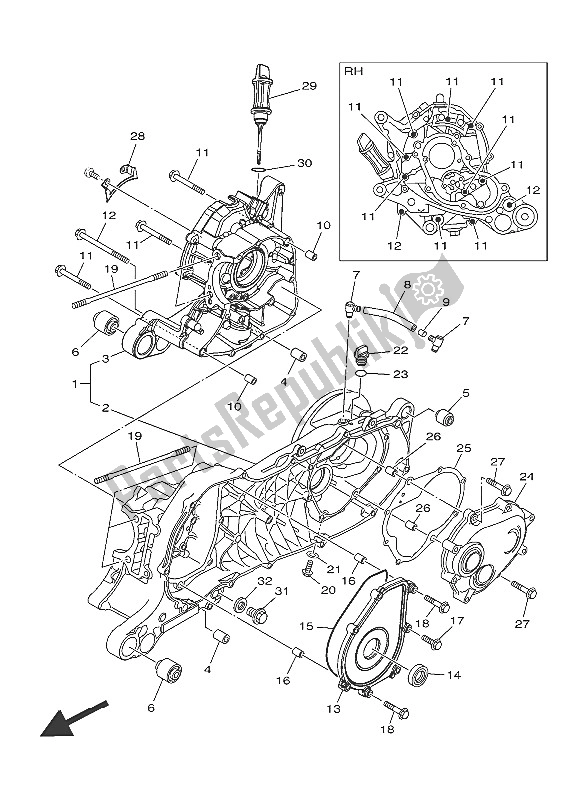 Tutte le parti per il Carter del Yamaha MW 125 2016