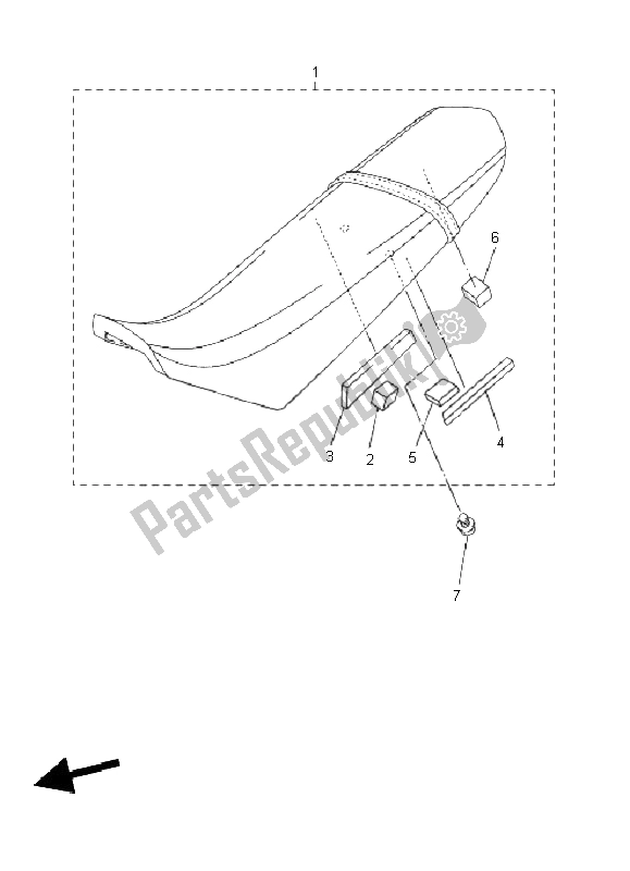 All parts for the Seat of the Yamaha WR 250R 2011