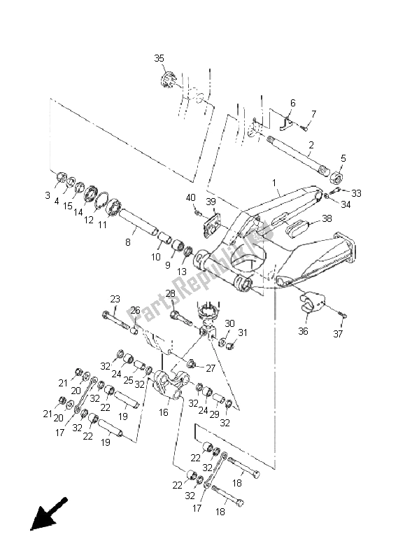 Toutes les pièces pour le Bras Arrière du Yamaha FJR 1300 2005