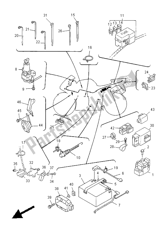 Toutes les pièces pour le électrique 2 du Yamaha YZF R1 1000 2000