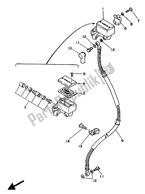 Wszystkie części do Przedni Cylinder G?ówny Yamaha TZR 125 1990