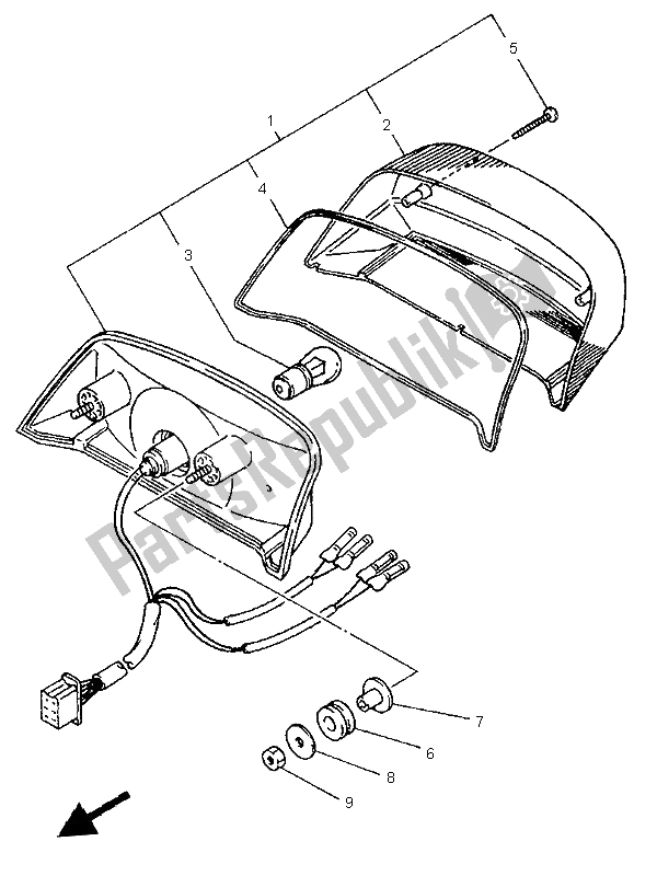 Tutte le parti per il Fanale Posteriore del Yamaha XJ 900S Diversion 1997