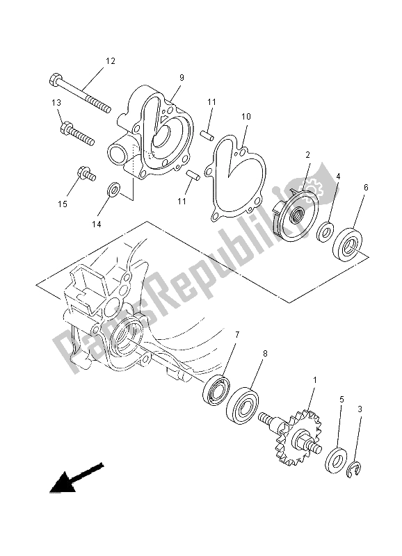 Todas las partes para Bomba De Agua de Yamaha YZ 125 2000