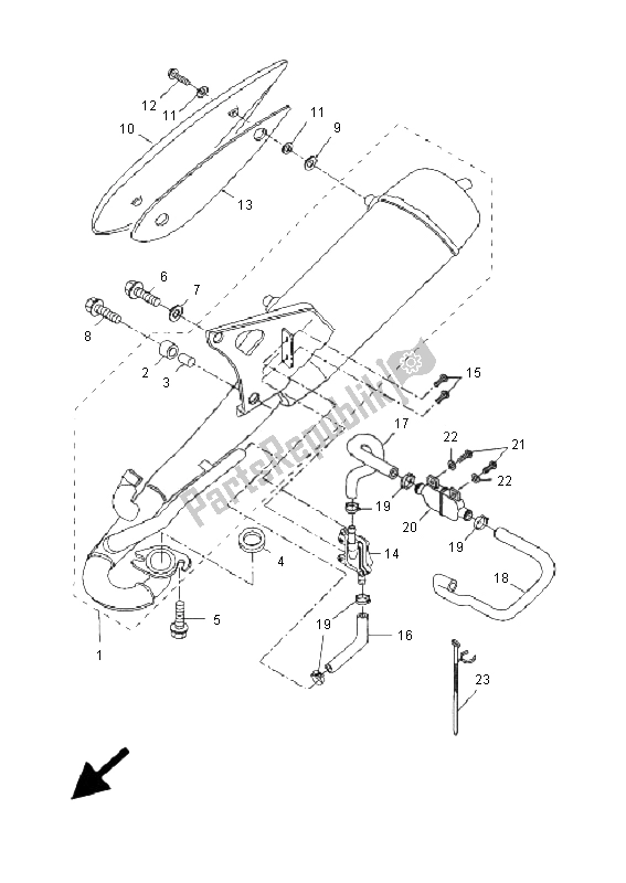 All parts for the Exhaust of the Yamaha YH 50 WHY 2005