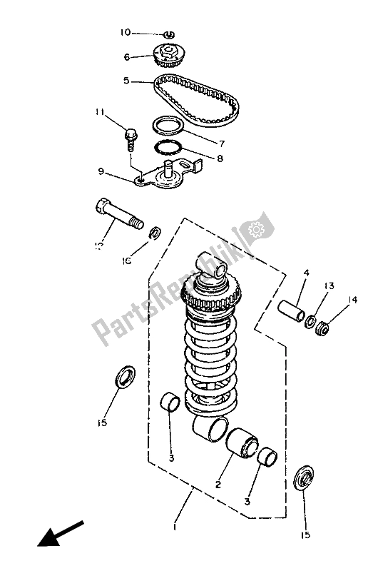 Todas las partes para Suspensión Trasera de Yamaha FZ 600 1986