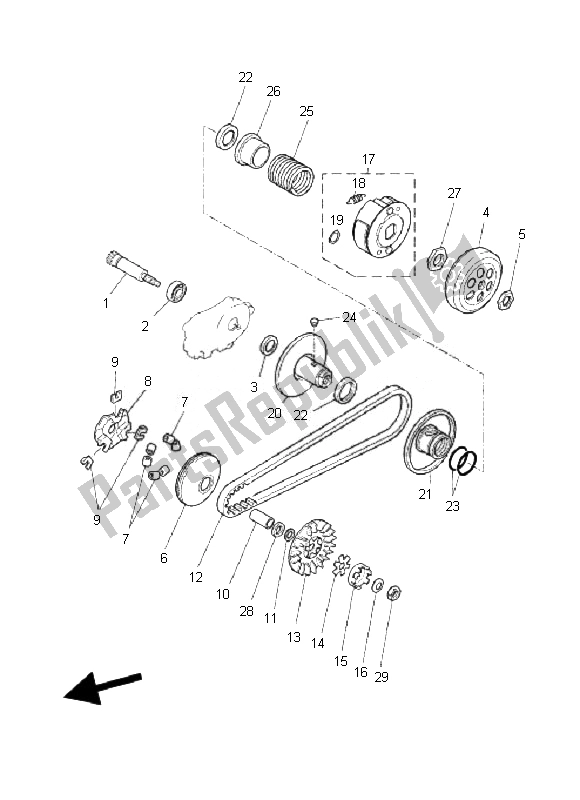 Tutte le parti per il Frizione del Yamaha YQ 50L Aerox Race Replica 2010