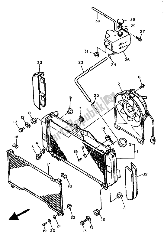 Todas las partes para Radiador Y Manguera de Yamaha FZX 750 1988