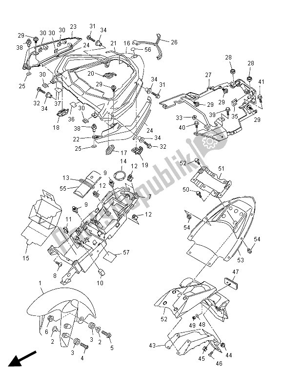 All parts for the Fender of the Yamaha FZ1 S 1000 2012