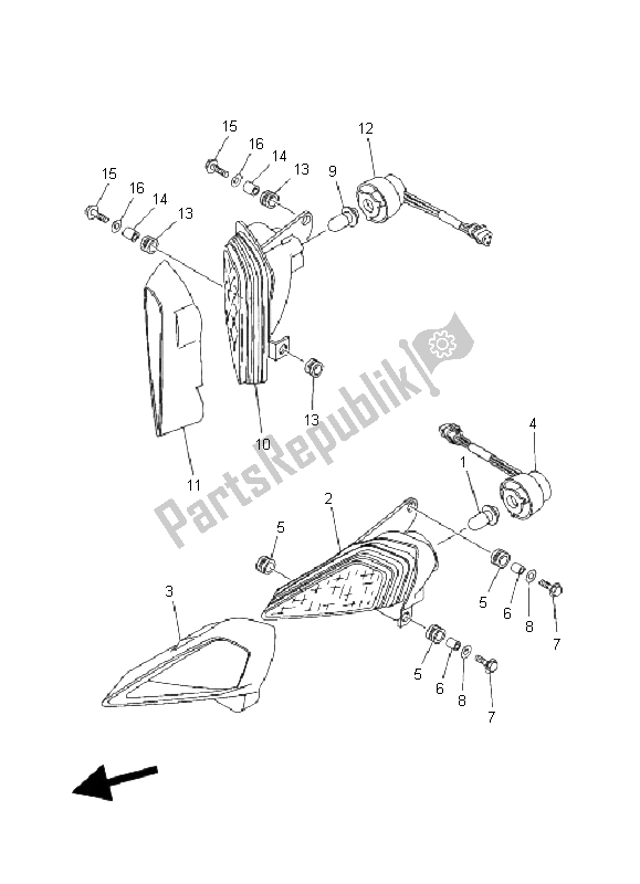 Tutte le parti per il Faro del Yamaha YFM 350X Wolverine 2X4 2008