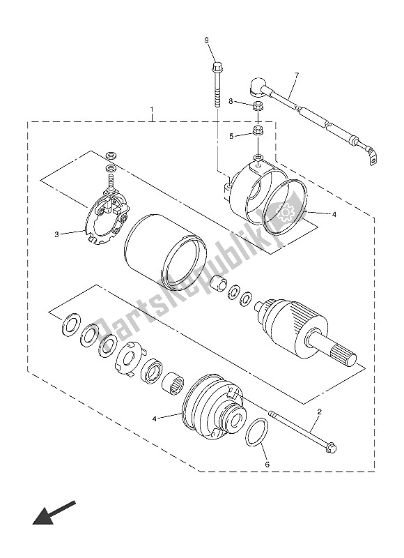 All parts for the Starting Motor of the Yamaha YZF R6 600 2016