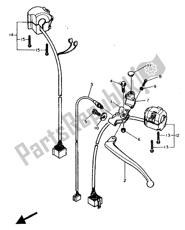 Toutes les pièces pour le Interrupteur Et Levier De Poignée du Yamaha FZR 750R 1990
