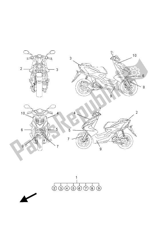 All parts for the Graphic & Emblem of the Yamaha NS 50 2015