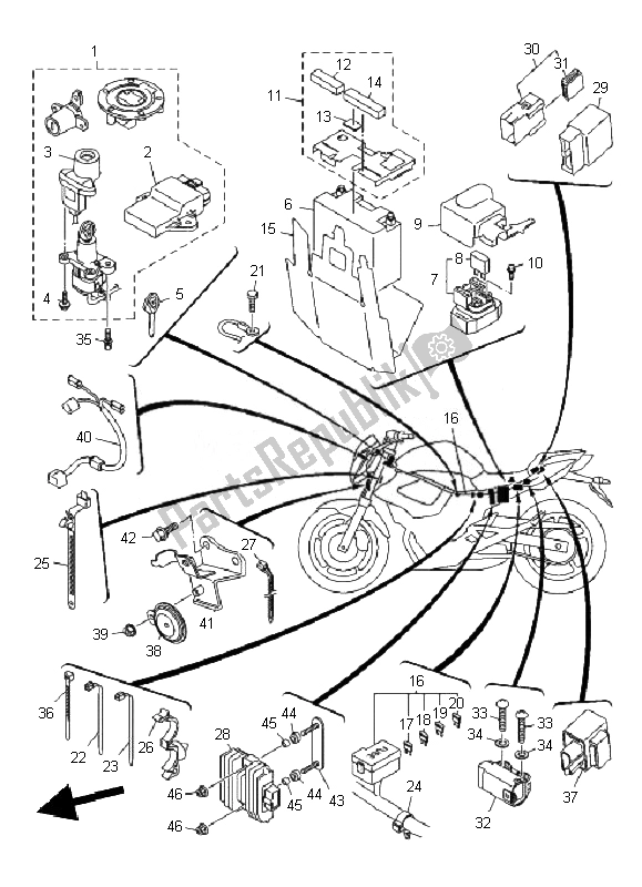 All parts for the Electrical 2 of the Yamaha XJ6 NA 600 2010