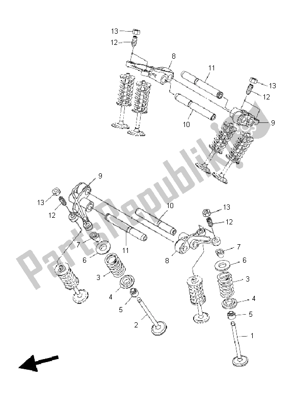 All parts for the Valve of the Yamaha XVS 950A 2011