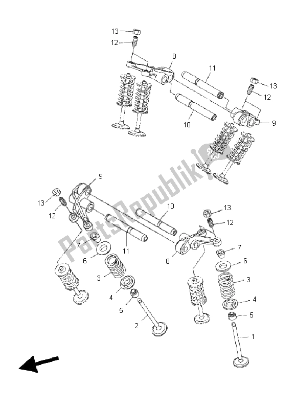 All parts for the Valve of the Yamaha XVS 950A 2011