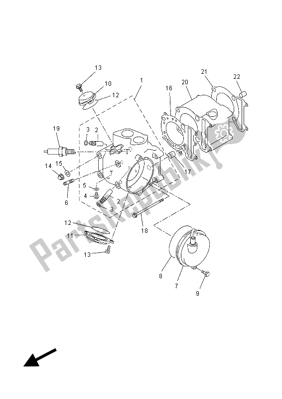 Toutes les pièces pour le Cylindre du Yamaha YP 250 RA X MAX 2012