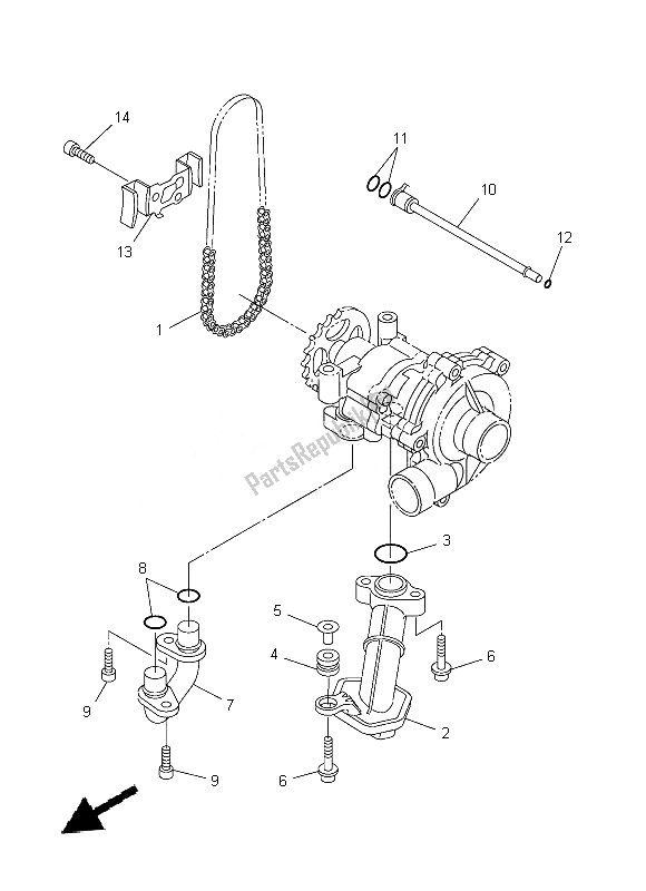 Alle onderdelen voor de Oliepomp van de Yamaha FZ8 NA 800 2014