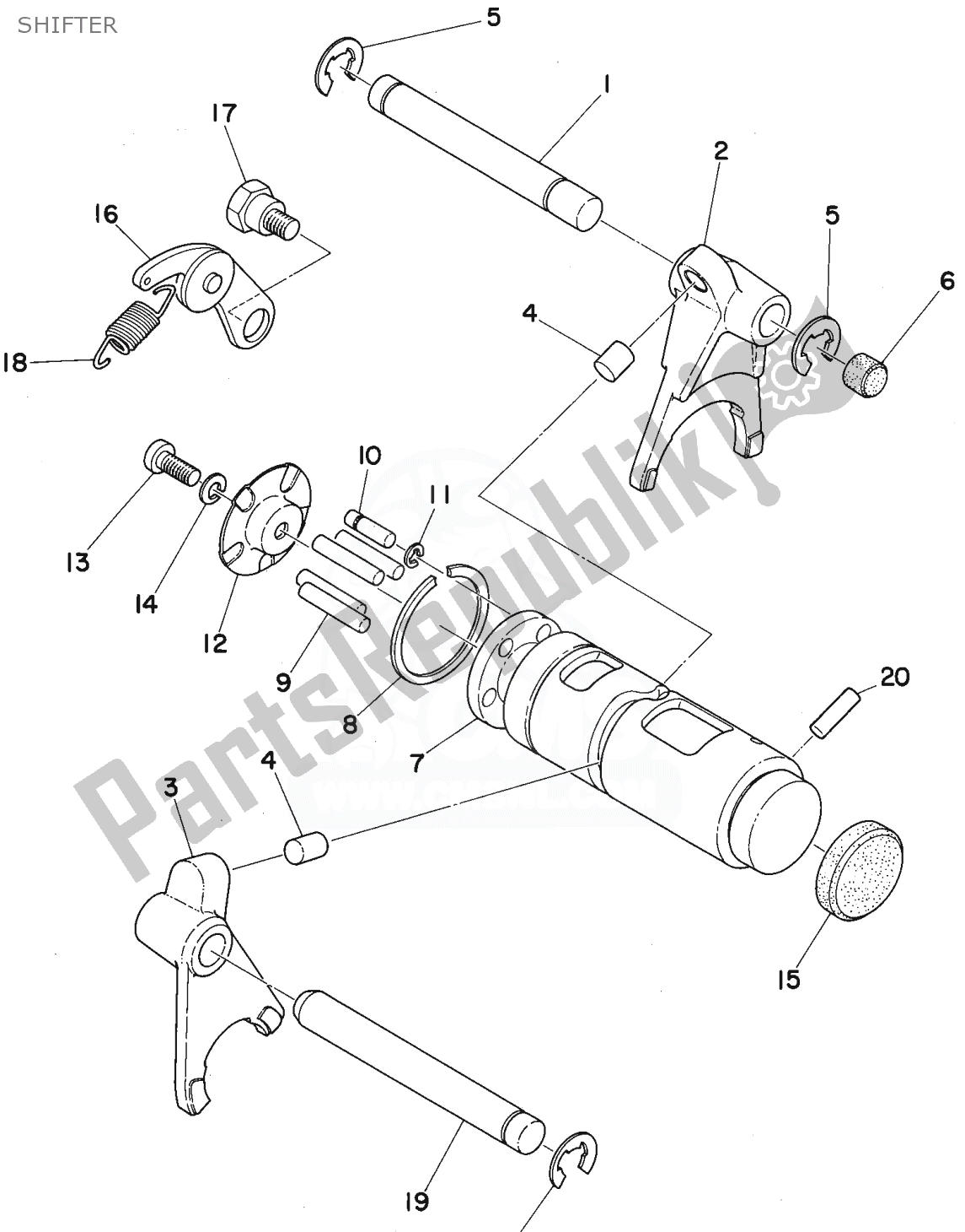 Wszystkie części do Shifter Yamaha FS1 1974