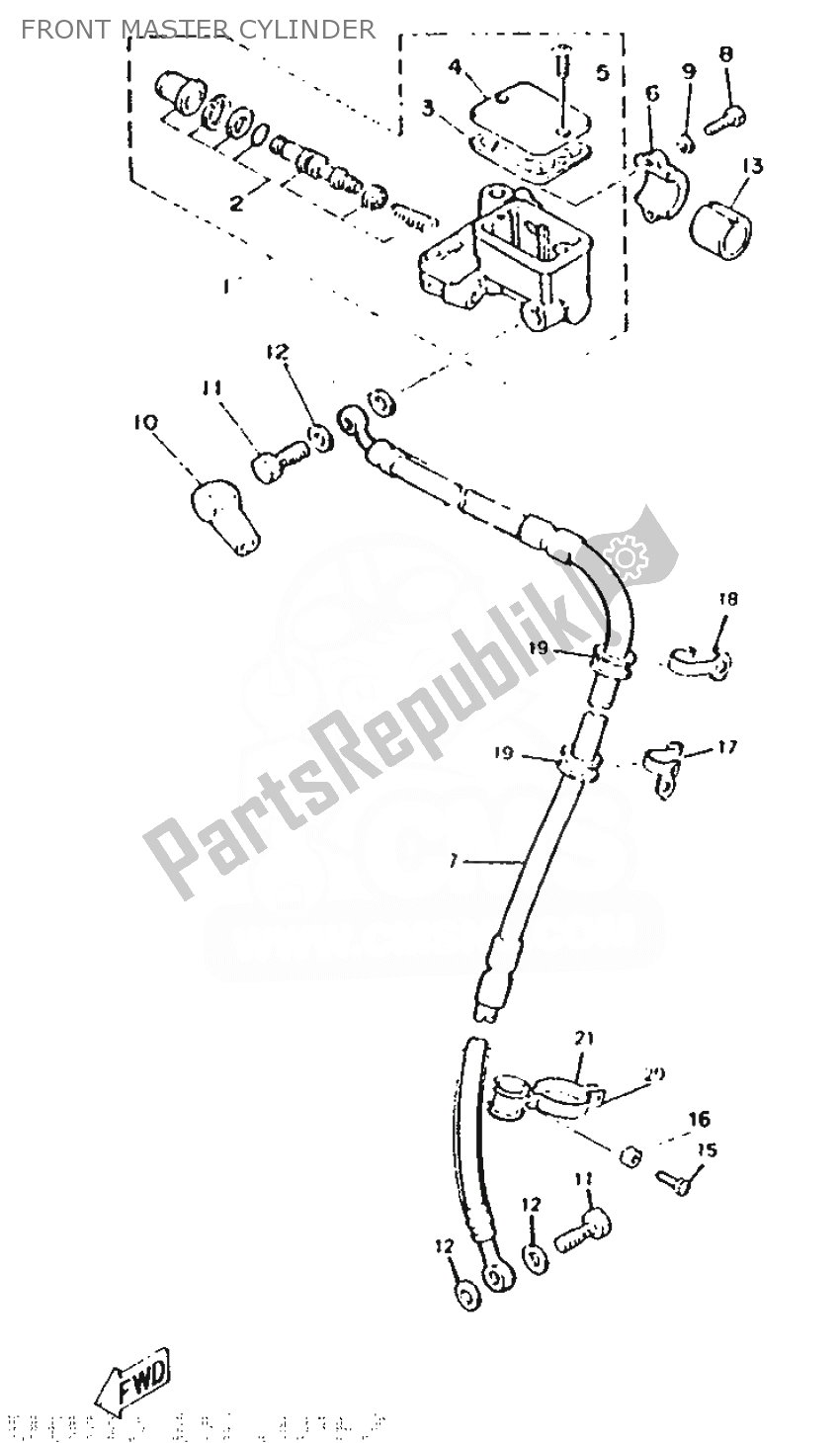 Toutes les pièces pour le Maître-cylindre Avant du Yamaha DT 50 1989