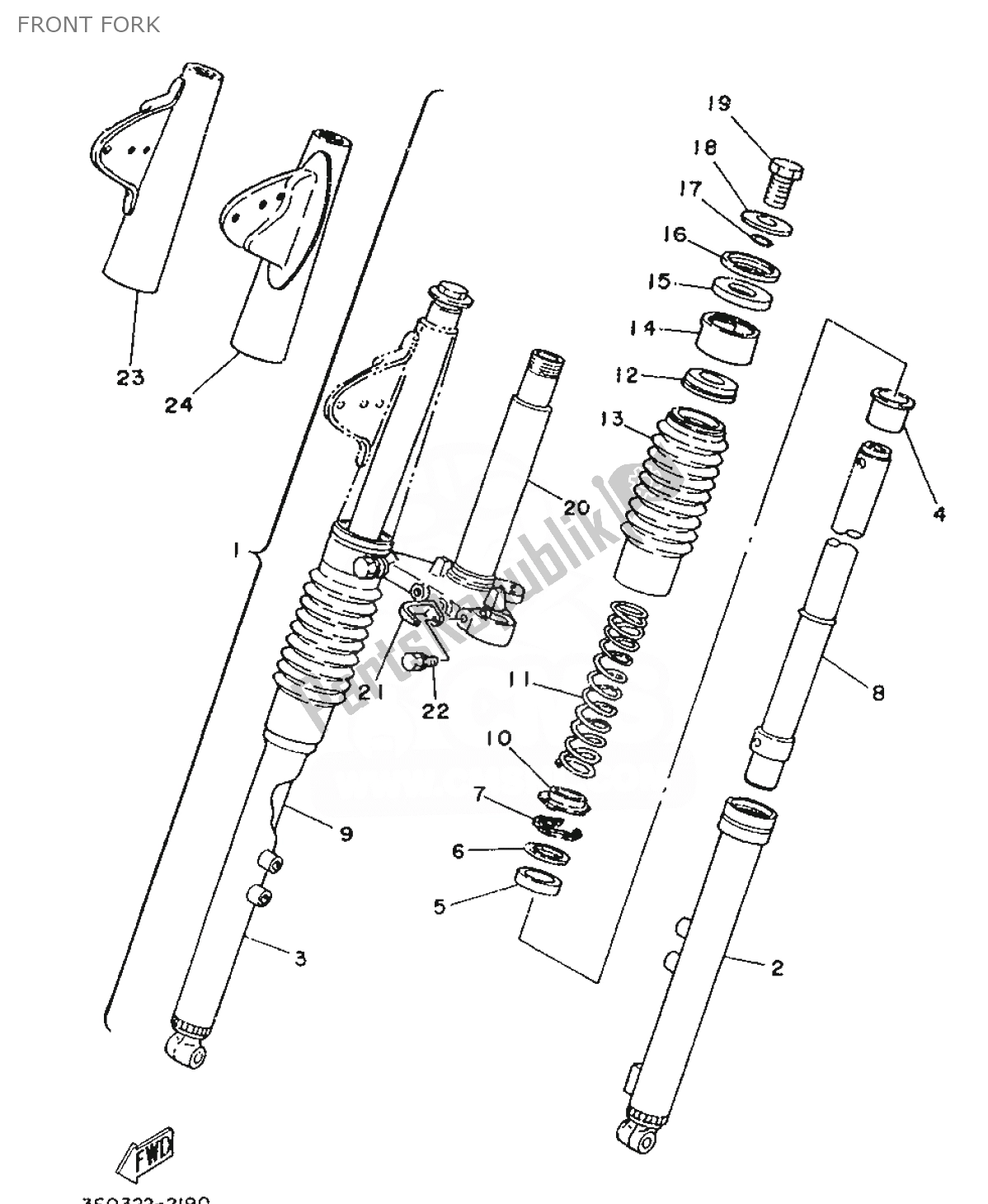 Todas las partes para Tenedor Frontal de Yamaha FS1 1987