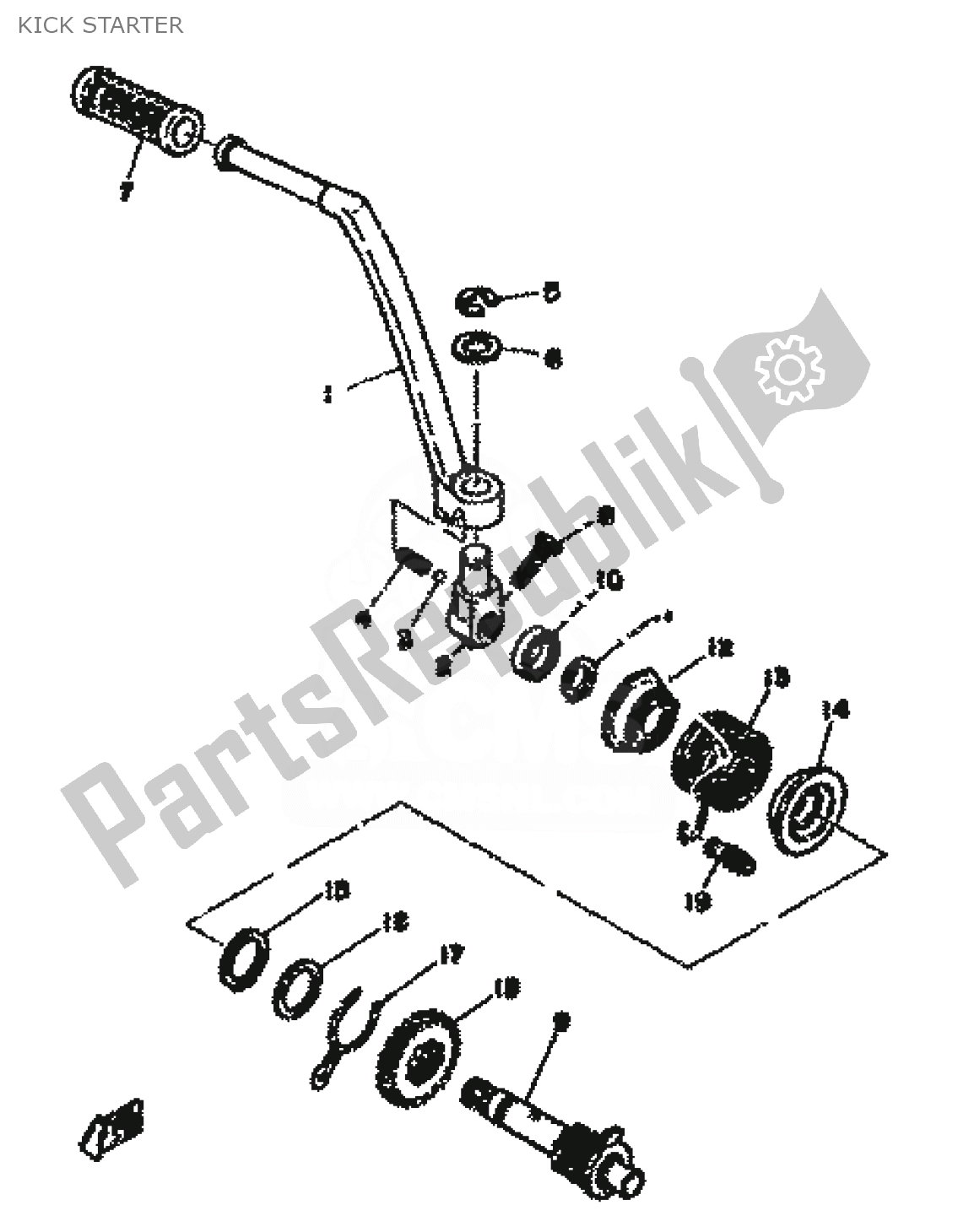 Todas as partes de Chute Inicial do Yamaha RD 50 1979