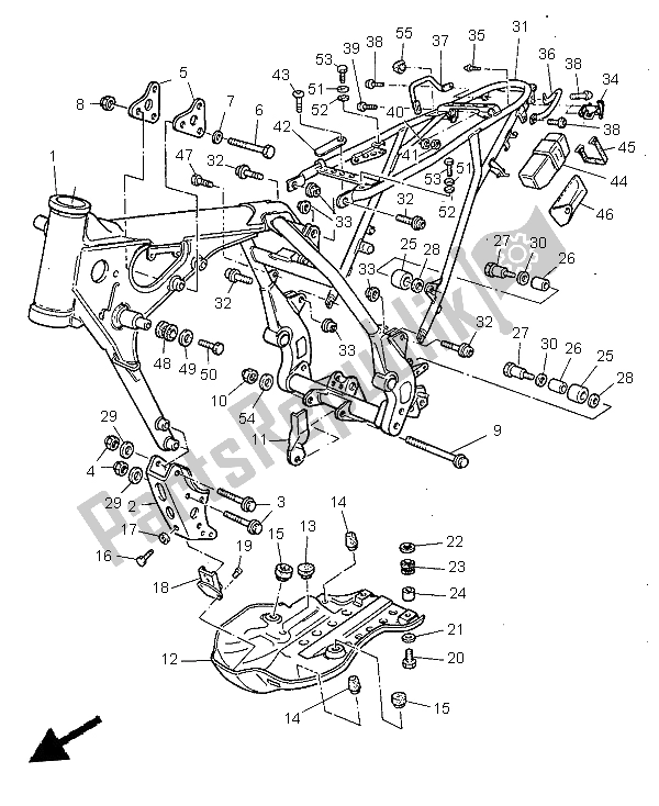 Alle onderdelen voor de Kader van de Yamaha TT 600R 1997