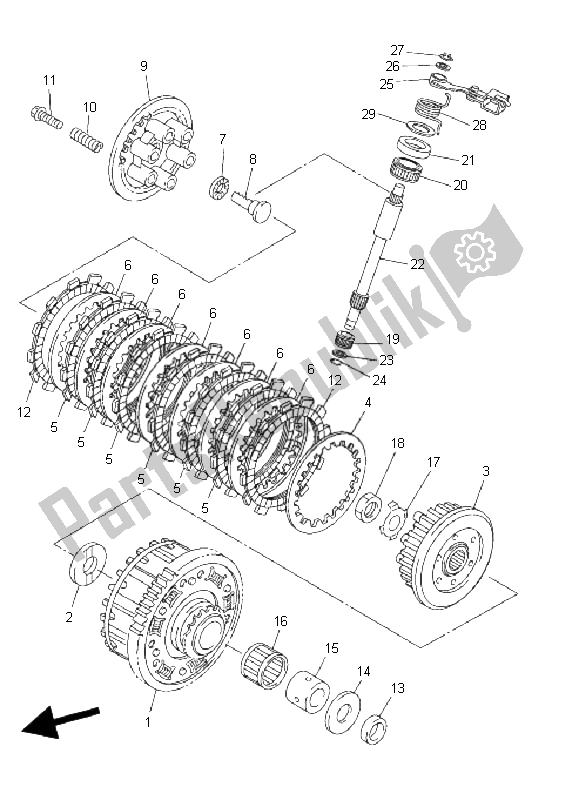 Toutes les pièces pour le Embrayage du Yamaha FZ6 NHG 600 2009