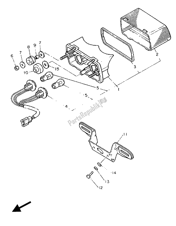 Tutte le parti per il Fanale Posteriore del Yamaha FZ 750 Genesis 1989