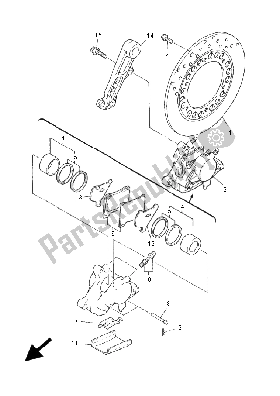 Todas las partes para Pinza De Freno Trasero de Yamaha XJR 1300 2001