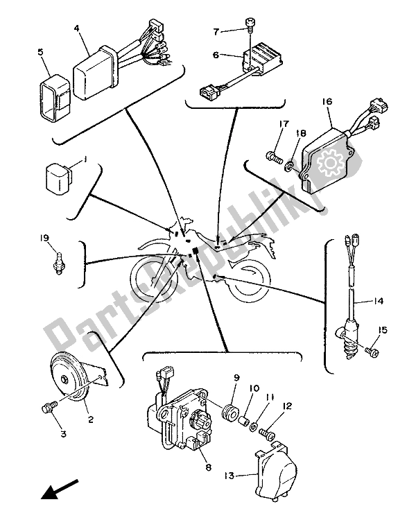 Toutes les pièces pour le électrique 2 du Yamaha DT 125R 1988