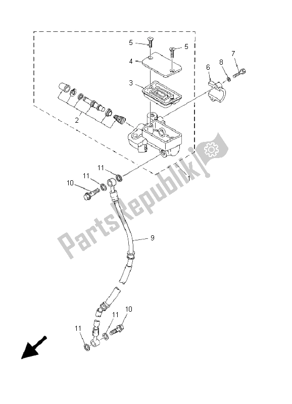 All parts for the Front Master Cylinder of the Yamaha XVS 250 Dragstar 2001