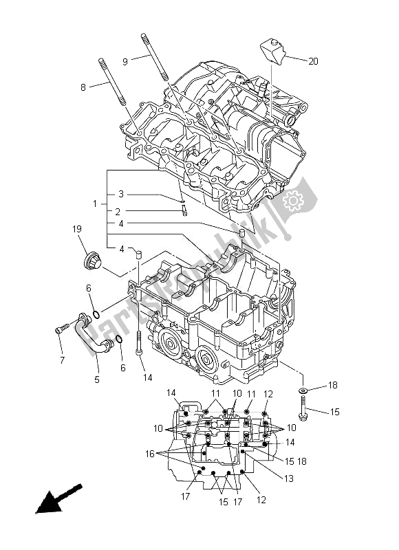 Alle onderdelen voor de Carter van de Yamaha FZ8 NA 800 2014