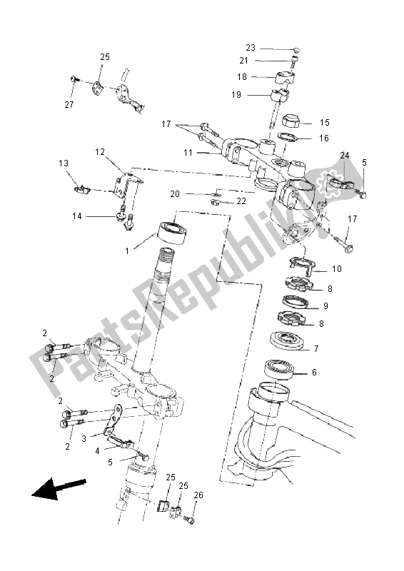 Tutte le parti per il Timone del Yamaha WR 125X 2011