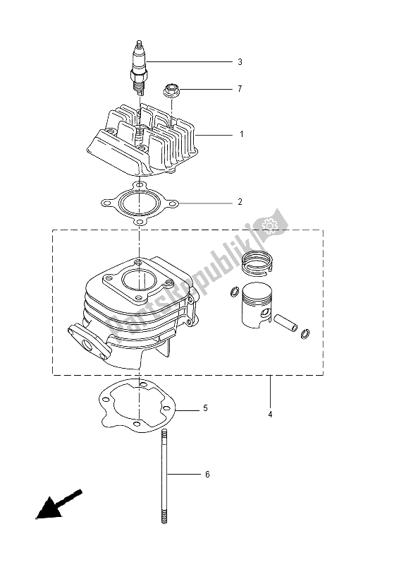 Tutte le parti per il Cilindro del Yamaha CW 50 2014