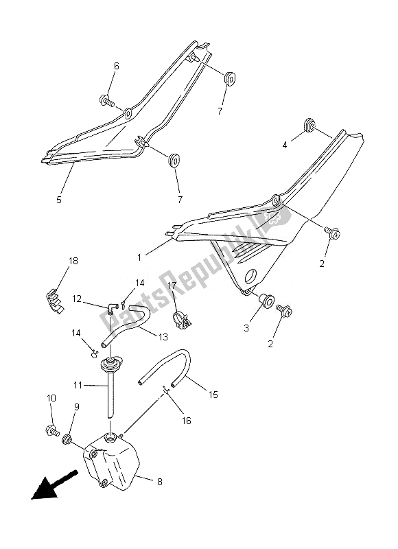 All parts for the Side Cover of the Yamaha XT 660R 2014