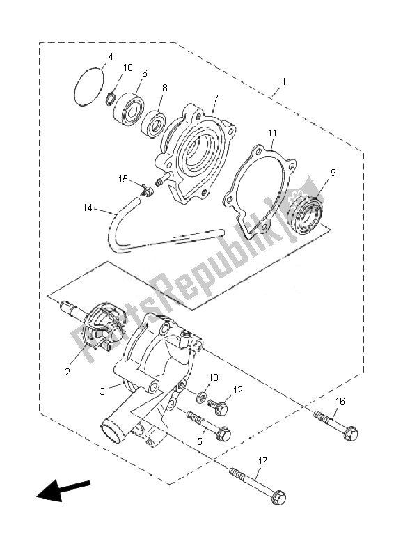 Todas las partes para Bomba De Agua de Yamaha YFM 660F Grizzly 2007