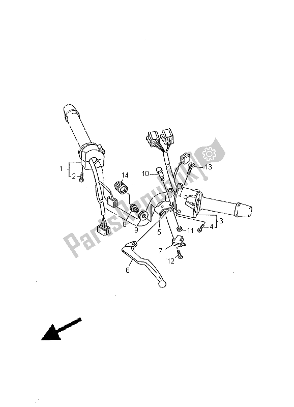 Tutte le parti per il Impugnatura Interruttore E Leva del Yamaha XJ 600N 2000