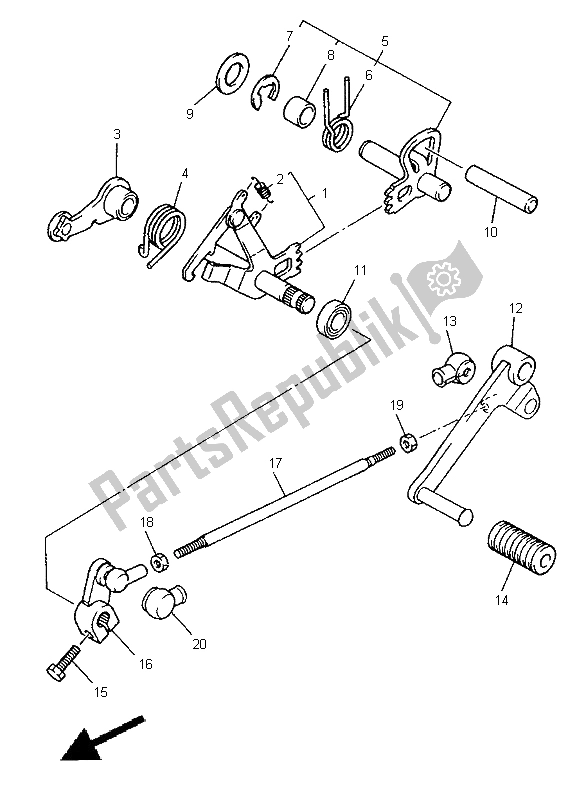 Tutte le parti per il Albero Del Cambio del Yamaha XJ 900S Diversion 1998