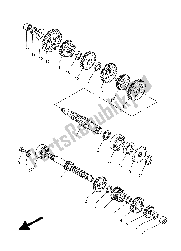 All parts for the Transmission of the Yamaha YZ 80 SW LW 2000