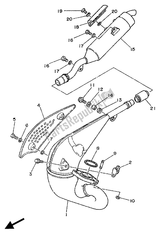 All parts for the Exhaust of the Yamaha DT 125R 1994