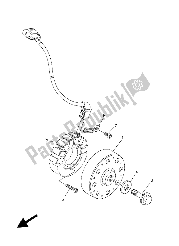 All parts for the Generator of the Yamaha YZF R1 1000 2014