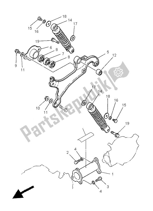 Toutes les pièces pour le Bras Arrière Et Suspension du Yamaha PW 50 2013