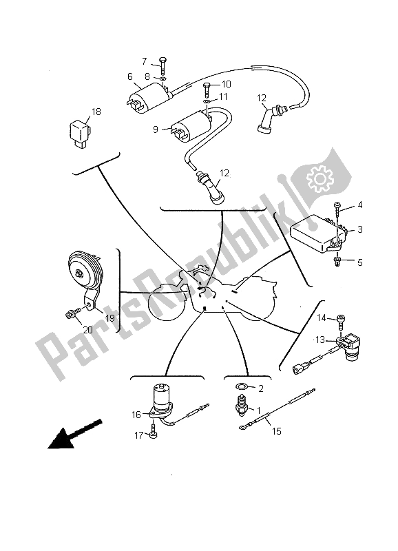 All parts for the Electrical 1 of the Yamaha XVS 1100A Dragstar Classic 2000